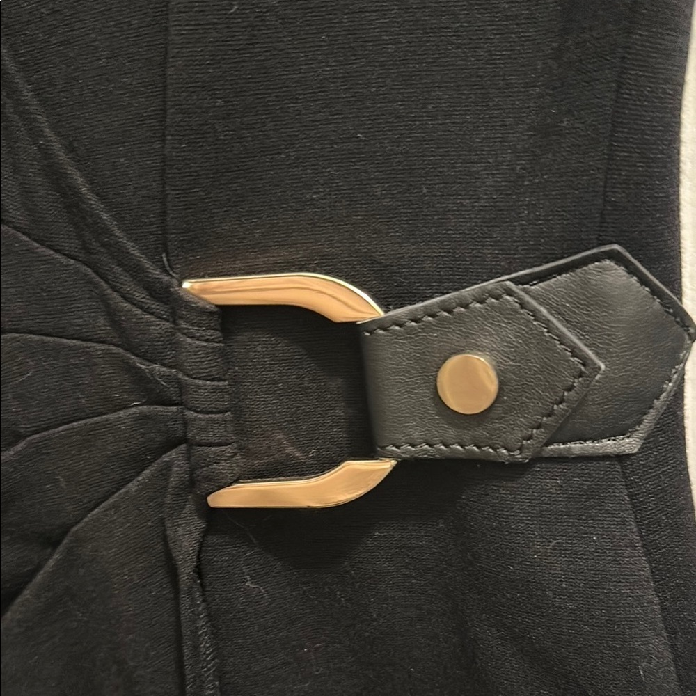 Cache Black Sheath Midi Dress V-Neck Cap Sleeve Cocktail - Picture 7 of 10